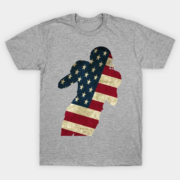 American Flag Gridiron Player T-Shirt by shellysom91